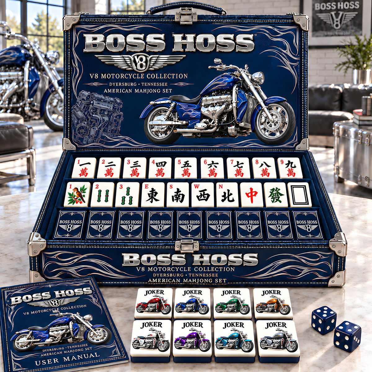 Premium BOS Mahjong Tiles Set PVNA