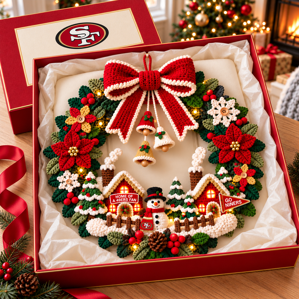 SF49 Christmas Village Crochet-Style Wreath PNPA