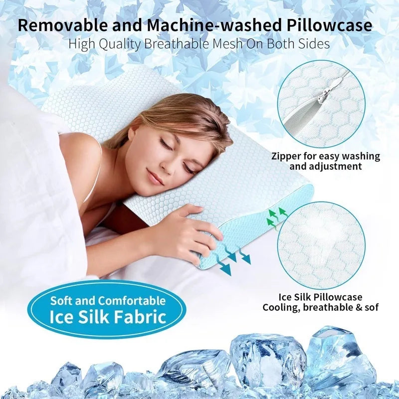 Memory Foam Pillows Neck Pillow for Sleeping Ergonomic Cervical Pillow Orthopedic Contour Pillow for Side Back Stomach Sleeper
