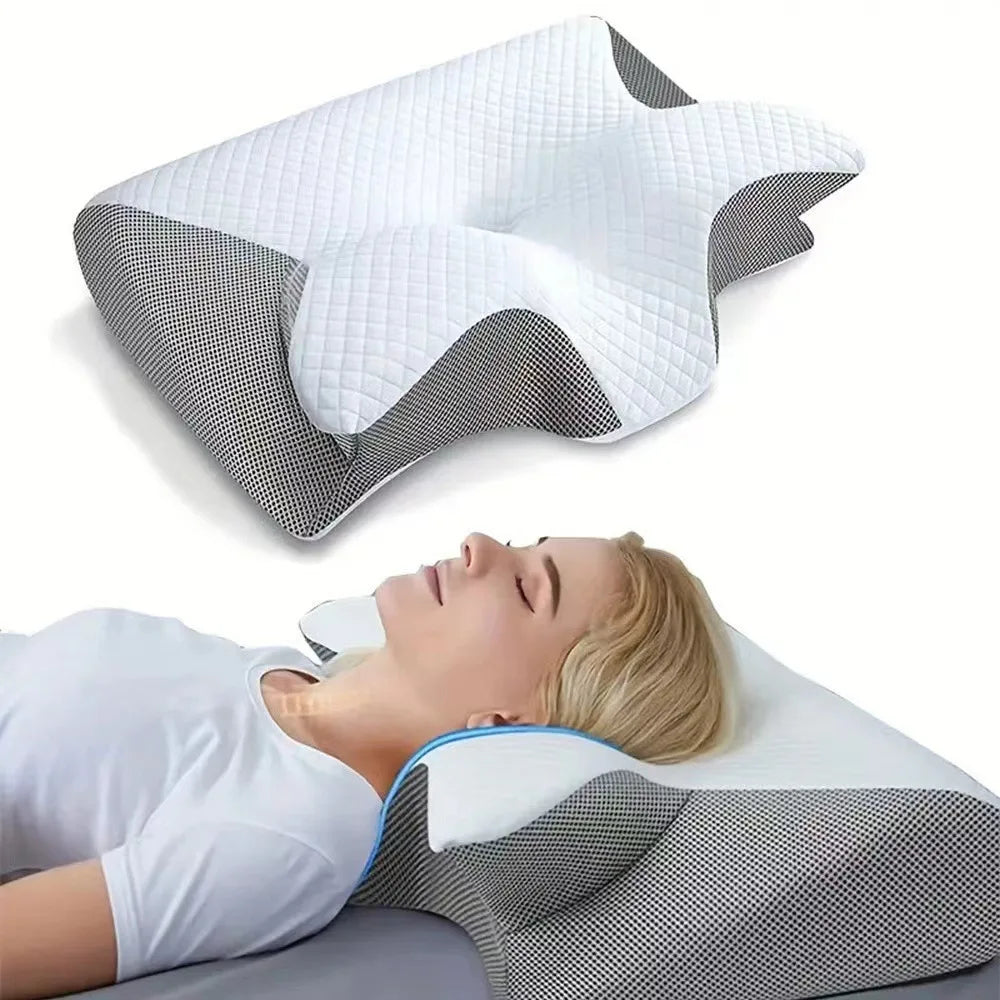 Cervical Butterfly Pillow Memory Foam Sleeping Pillow with Removable Pillowcase&Case Only