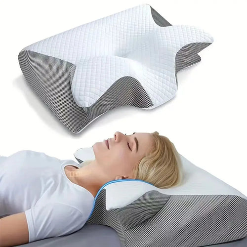 Cervical Butterfly Pillow Memory Foam Sleeping Pillow with Removable Pillowcase&Case Only