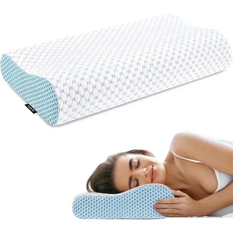 Memory Foam Pillows Neck Pillow for Sleeping Ergonomic Cervical Pillow Orthopedic Contour Pillow for Side Back Stomach Sleeper