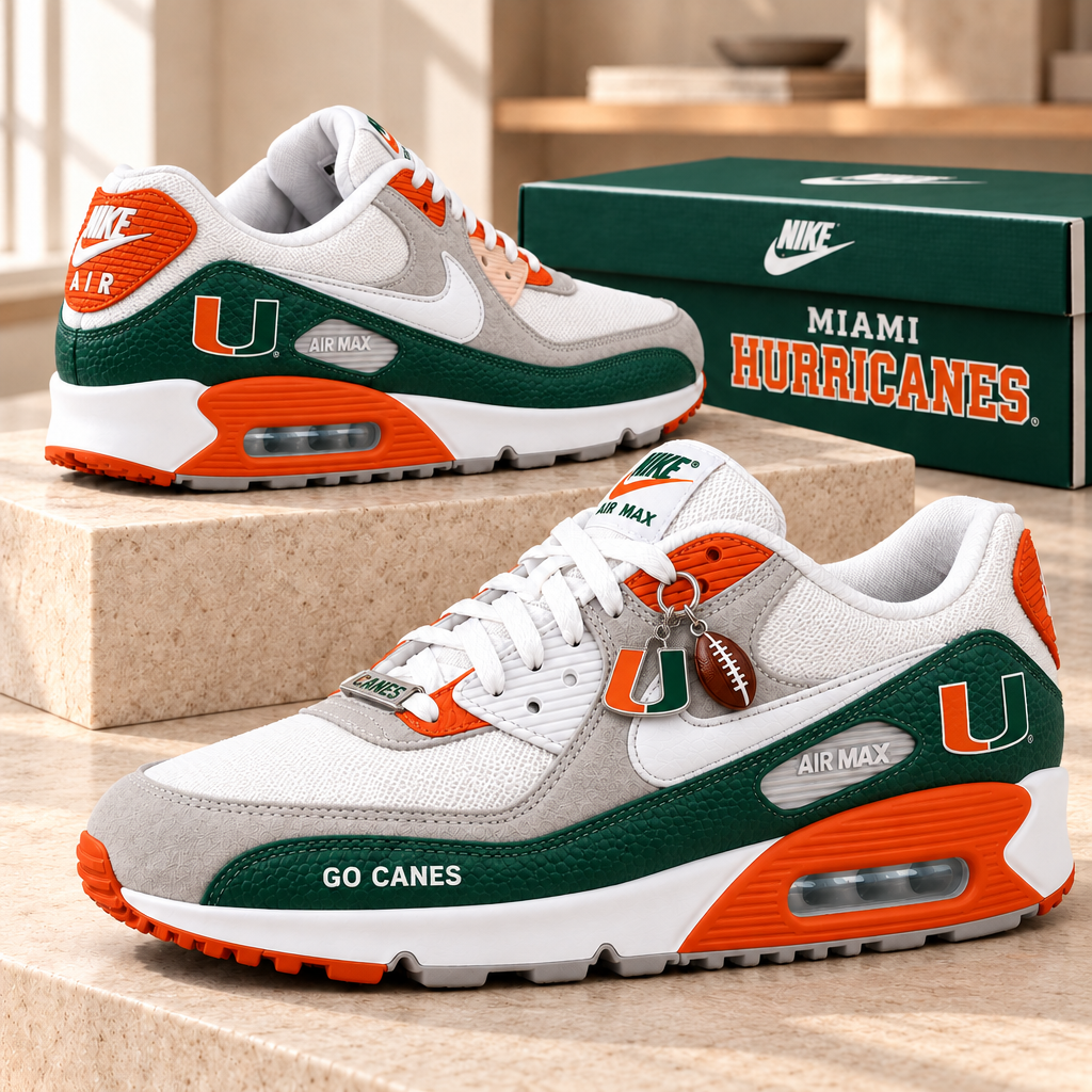 Miami Hurricanes Premium Low-Top Sneakers