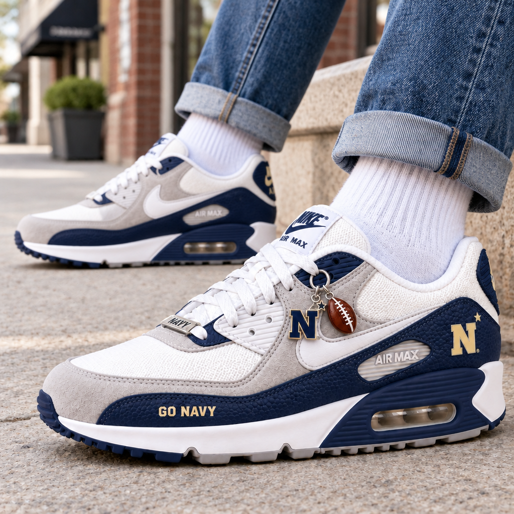 Navy Midshipmen Premium Low-Top Sneakers
